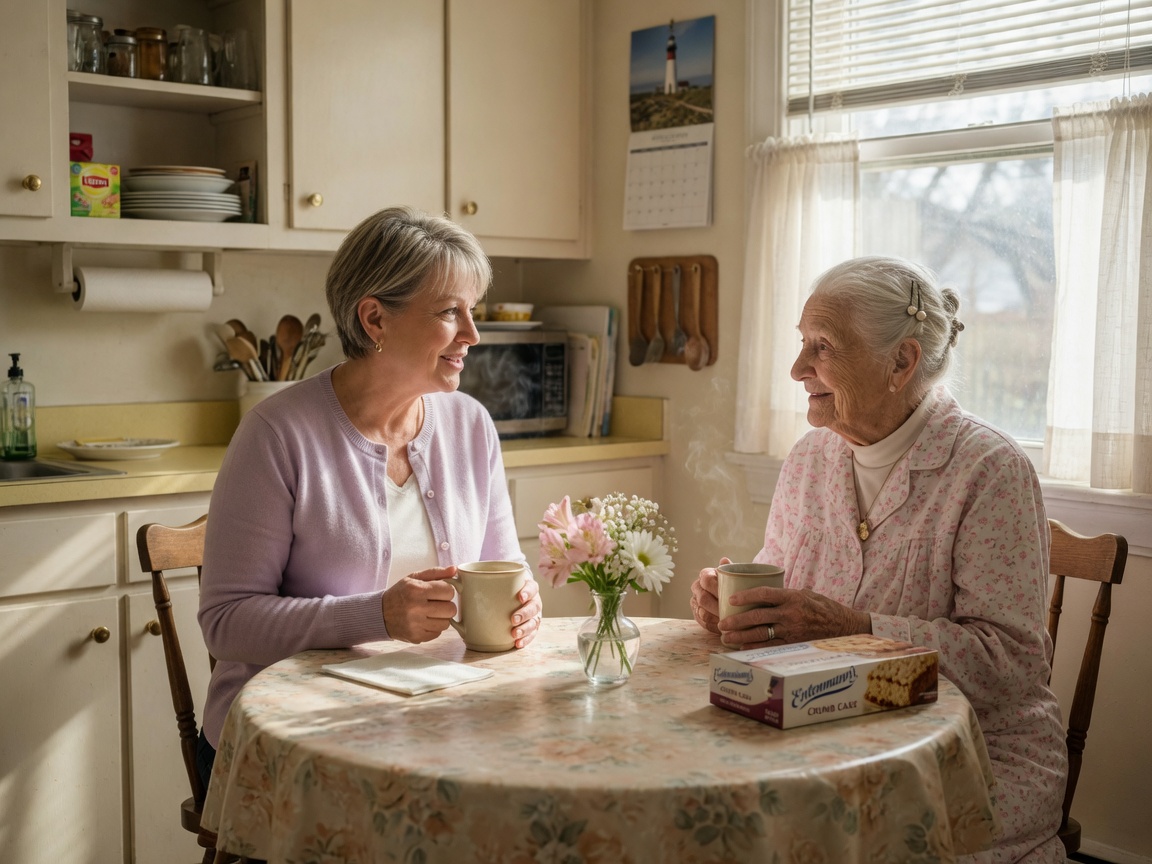 Family members spending time together at home